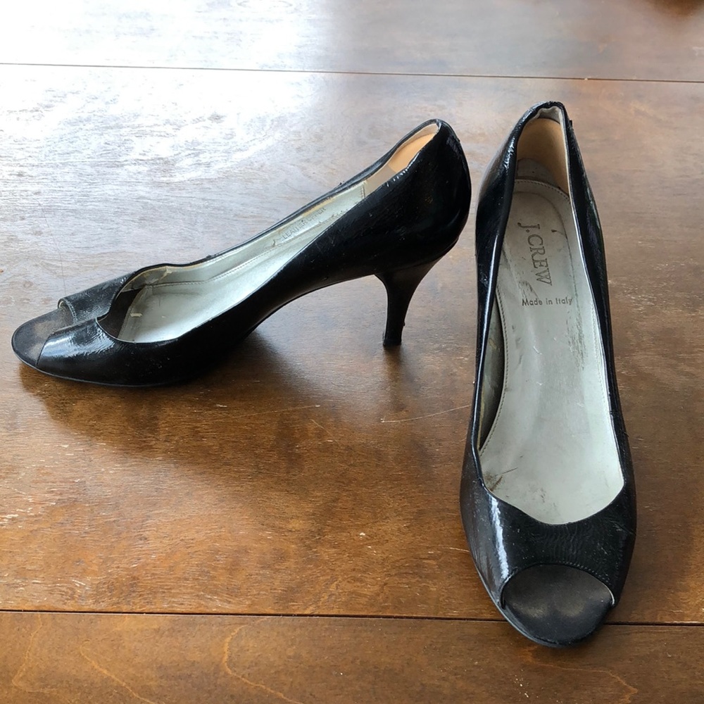 J.crew black open toed heel